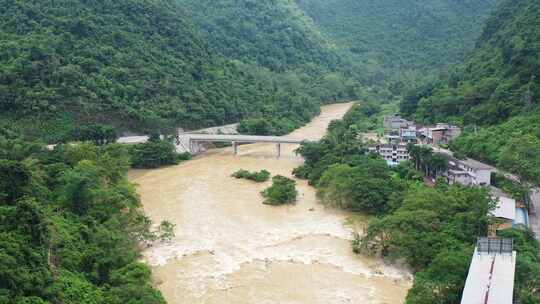 4k航拍广西黑水河（山川 峡谷 洪水）