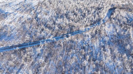 航拍4K大兴安岭林海雪原风光