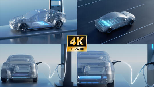 4K新能源电车充电行驶在公路上高清在线视频素材下载