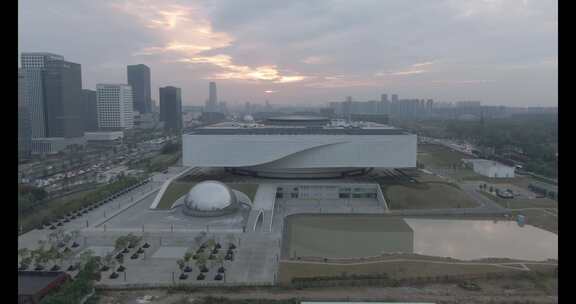 武汉城市方形建筑航拍