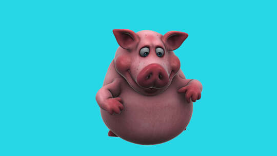 有趣的3D卡通猪跳舞（带alpha通道）视频素材模板下载