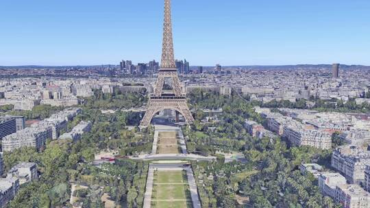 4K航拍法国艾菲尔铁塔-巴黎凯旋门