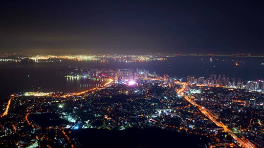 青岛夜景航拍延时8K