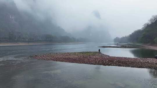 烟雨漓江航拍