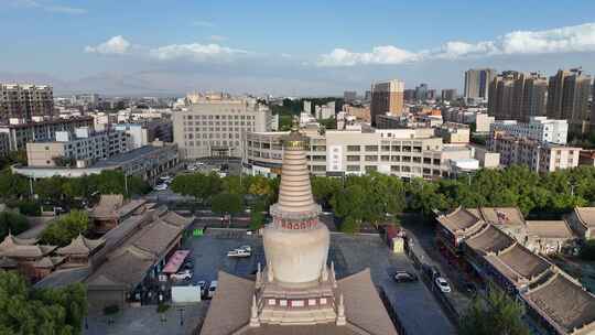 甘肃张掖大佛寺土塔航拍