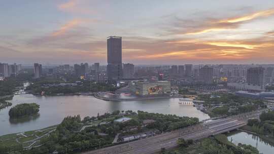 上海保利大剧院嘉定新城远香湖火烧云晚霞