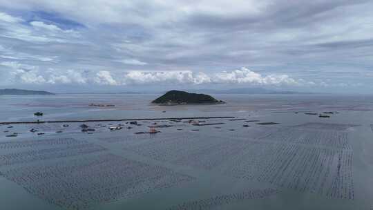 蓝色海洋大海自然风光航拍南澳岛