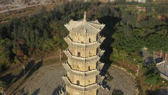 泉州市石狮市六胜塔高空航拍