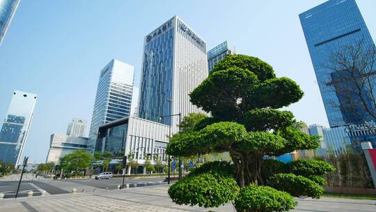 广西南宁五象新区东盟总部基地安静的街道