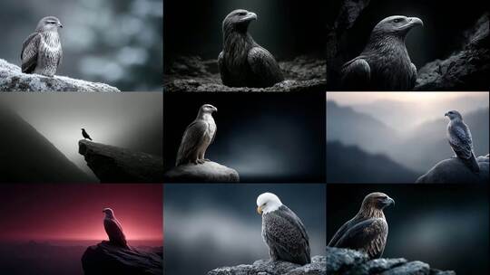 雄鹰傲立岩石之巅尽显王者风范高清在线视频素材下载