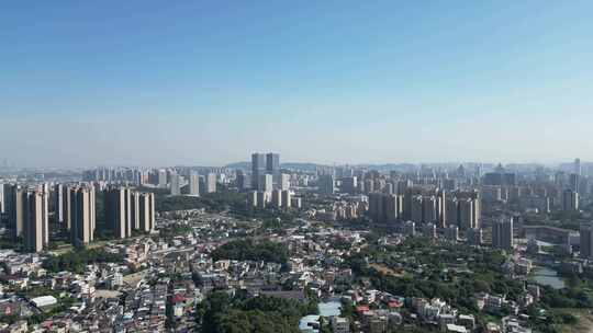 航拍江门大景江门城市建设