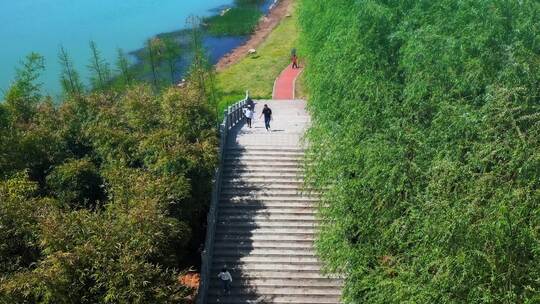 汨罗屈子生态湿地公园航拍