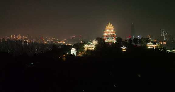 重庆鸿恩寺夜景航拍重庆夜景城市风光风景