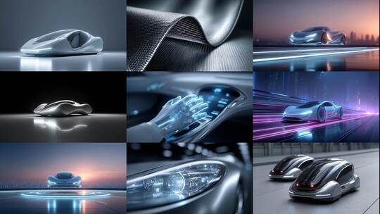 未来城市无人驾驶汽车科技感十足高清在线视频素材下载