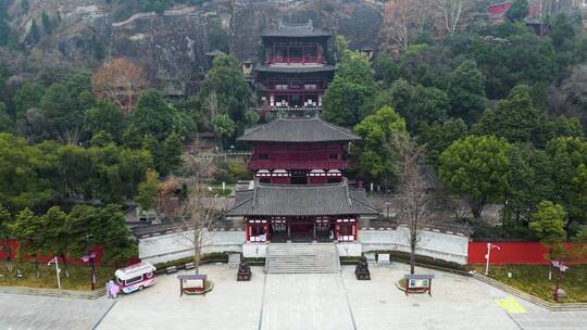 广元皇泽寺景区航拍风景