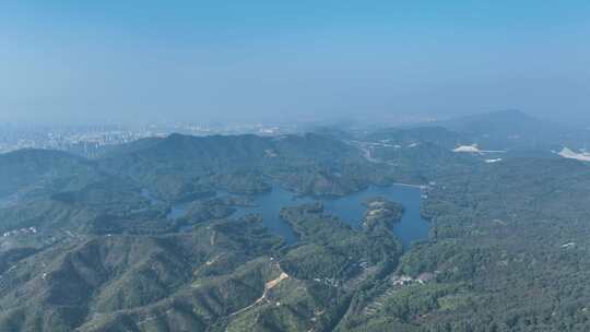 森林山水湖泊航拍青山绿水山川河流山峰风景