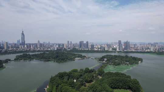 江苏南京城市大景玄武湖航拍