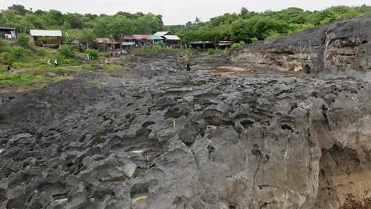 4K航拍佩尼达岛钻石沙滩破碎沙滩