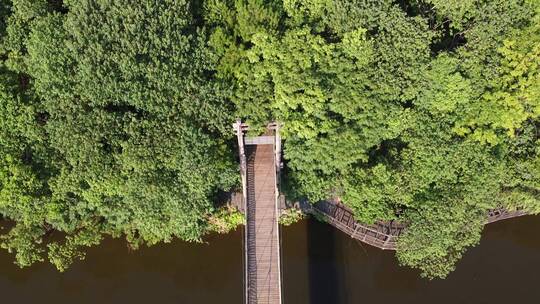 航拍湖南衡阳平湖公园