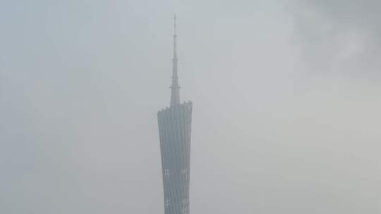 广州塔云雾清晨阳光雨后天气日出极端天气