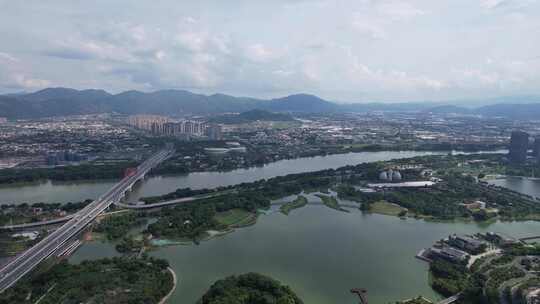 福建漳州九龙江大桥航拍