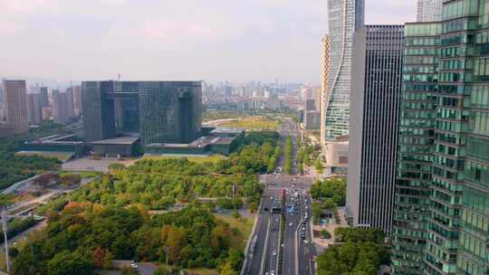 杭州钱江新城市民中心城市风景延时摄影