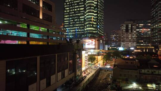 上海浦西夜景航拍