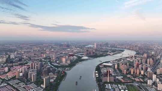 南浦大桥 世博园 黄浦江 上海城市晚霞 卢浦视频素材模板下载