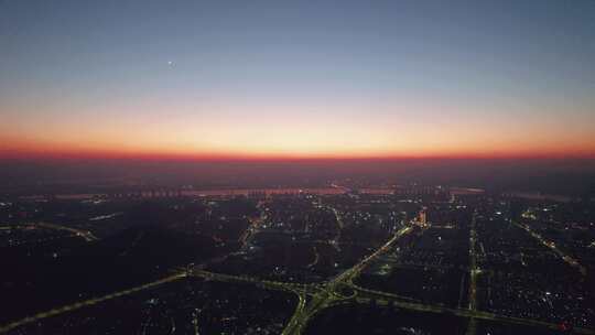 杭州滨江区城市夜景航拍