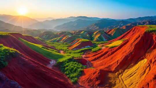 云南东川红土地彩色高原航拍延时 合集4K