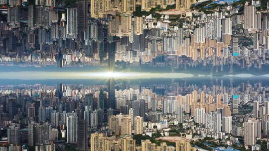 重庆城市全景逆世界3D盗梦空间素材5