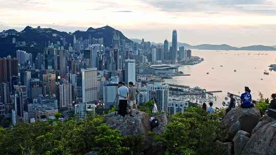 香港大全景航拍视频素材模板下载