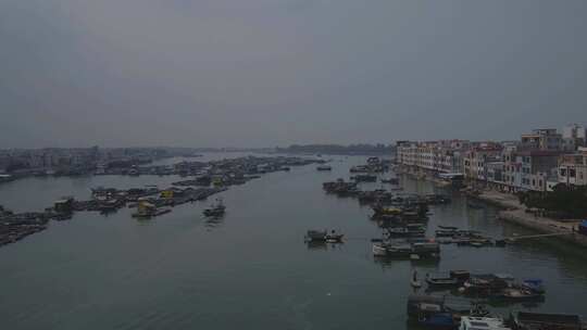广东雷州海港渔业养殖场养殖厂航拍