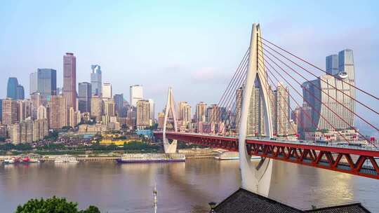 重庆渝中半岛东水门大桥延时