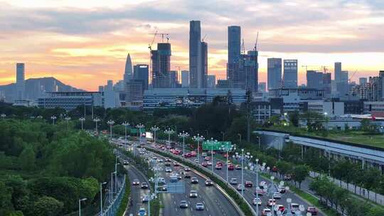 深圳福田黄昏夜景