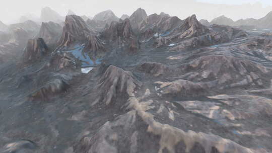 飞过山脉景观3D动画