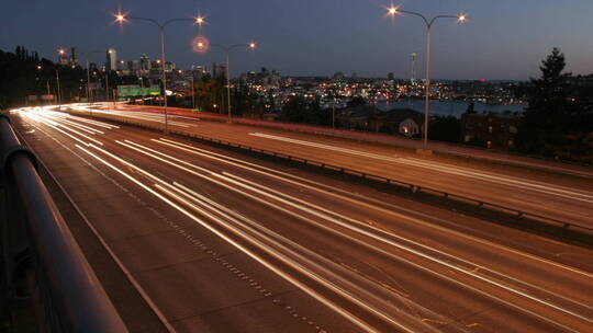 高速公路夜景延时摄影