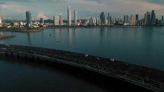 巴拿马城，无人机，风景，堤道