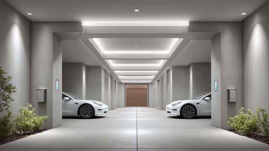 未来城市智能停车库新能源汽车停放