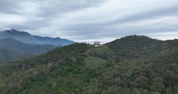 云雾森林山顶的木屋