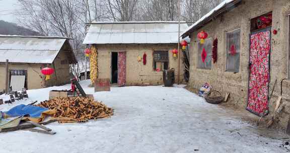 吉林雪乡威虎山寨航拍