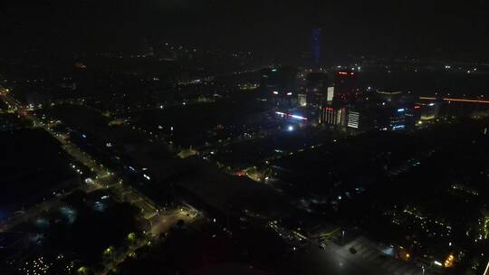 上海世博园黄浦江夜景4K航拍