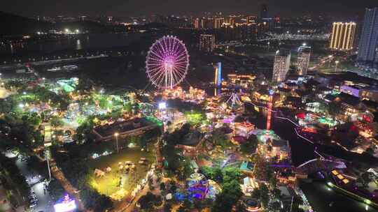 顺德欢乐海岸夜景航拍