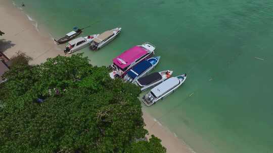 HDR航拍泰国甲米大皮皮岛海滨自然风光视频素材模板下载
