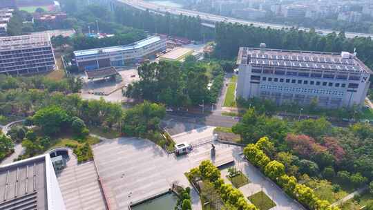 大学城广州市档案馆航拍广东番禺区城市风景