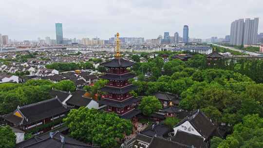 苏州寒山寺航拍