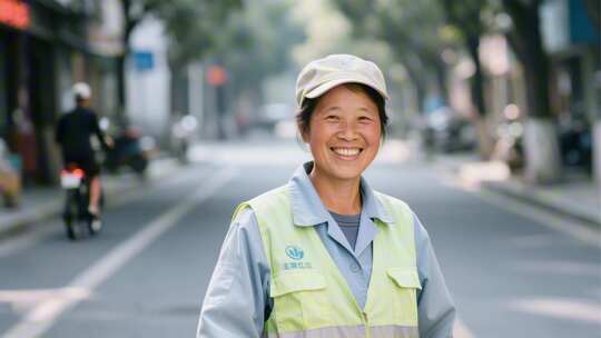 五一劳动节各行业劳动者笑容背影