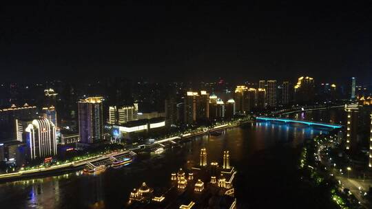 航拍福州，福州夜景