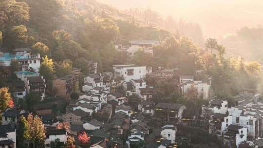 江西婺源篁岭美丽乡村晒秋航拍