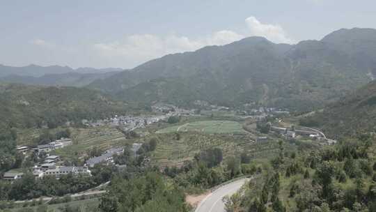 新农村景区门头乡村旅游山水风光航拍